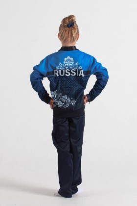 Куртка спортивная "Россия" (детская).  Цвет- синий.