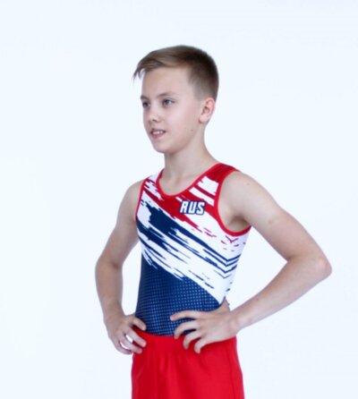 Гимнастический купальник &quot;RUS&quot;. Синий