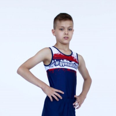 Гимнастический купальник &quot;gymnastics&quot;.  Триколор.