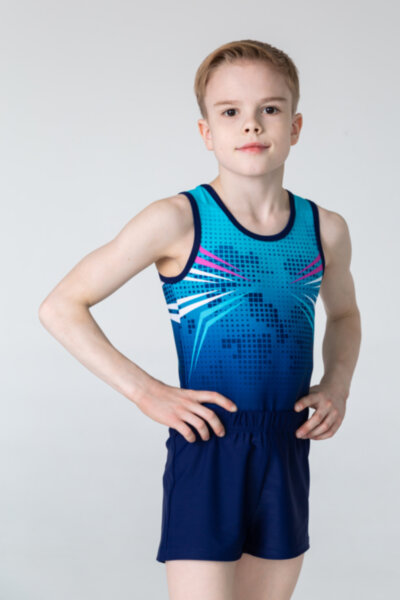 Купальник-комбинезон гимнастический мужской "Форвард". Темно-синий