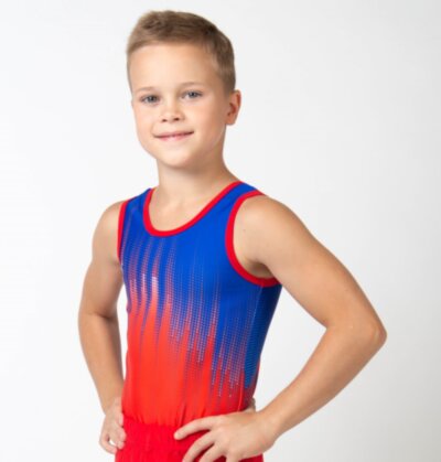 Гимнастический купальник &quot;Крис&quot;.  Красный/синий