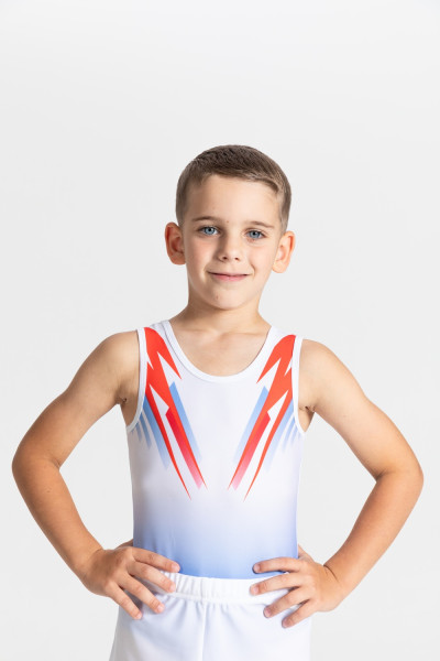 Гимнастический купальник "Пульс Победы" Белый