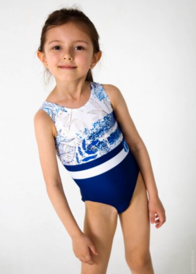 Гимнастический купальник &quot;Надин. Синий&quot;. Женский.