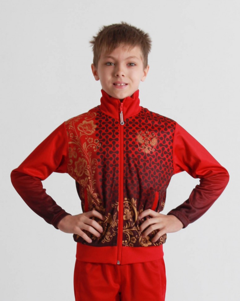 Куртка спортивная "Россия" (детская).  Цвет- красный.